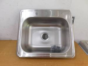 lot 168 image: Glacier Bay 25 in. Drop in Single Bowl 20 Gauge Stainless Steel Kitchen Sink