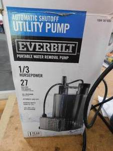 lot 178 image: Everbilt 13 HP Automatic Utility Pump