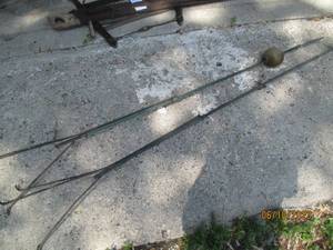 lot 36 image: Lighting Rods. 1 with glass globe i...