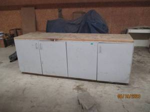 lot 105 image: large  4wooden cabinet with shelves...