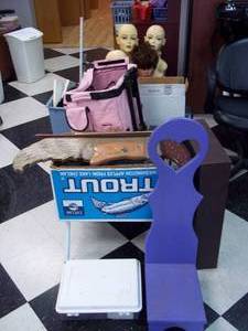 lot 15 image: Practice Mannequin heads, Rolling Pedicure Station, more