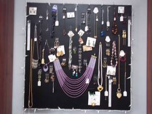 lot 38 image: 37 canvas jewelry display