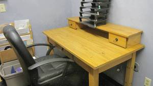 lot 69 image: Heavy Rustic Wood office desk
