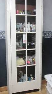 lot 79 image: Tall white Shabby Chic storage cabinet
