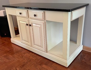 lot 11 image: Granite Top Buffet Server  Accent Cabinet
