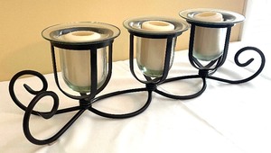 lot 103 image: Triple Metal Candle Holder