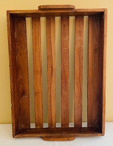 lot 111 image: Decorative Rustic Style Wooden Tray