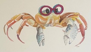 lot 112 image: Adorable Framed Crab Print