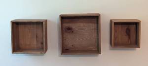 lot 76 image: Set of Three Wood Wall Shelves