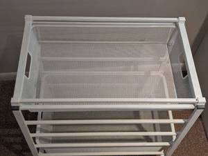 lot 150 image: Elfa White Rolling Storage Cart