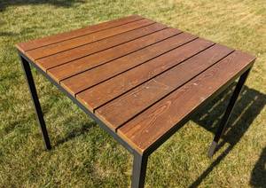 lot 99A image: Wood and Metal Hightop Table