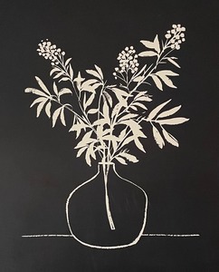lot 42 image: Delightful Black and White Floral Print