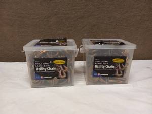 lot 44 image: 2 NEW GOLD PLATED UTILITY TOW CHAIN