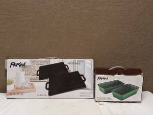 lot 88 image: PARINI COOKWARE GRIDDLE & 2 PC LOAF PANS