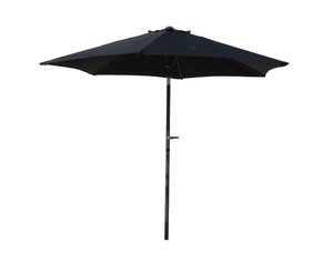 lot 205 image: St. Kitts 8-foot Crank-and-Tilt Patio Umbrella - Black