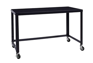 lot 213 image: Hirsh Ready-to-Assemble 48-inch Wide Mobile Metal Desk in Black