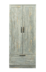 lot 222 image: Gray High Wardrobe and Kitchen Cabinet with 2 Doors (OPEN BOX)