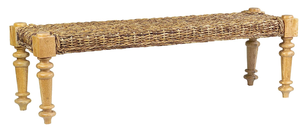 lot 229 image: East At Main Baldwin Rattan Bench, Brown (OPEN BOX)
