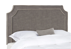 lot 240 image: Safavieh Dane Charcoal Light Grey Upholstered Headboard (King) (OPEN BOX)