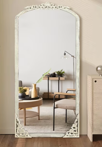 lot 241 image: NeuType 21-in W x 64-in H Weathered White Framed Full Length Wall Mirror (OPEN BOX)