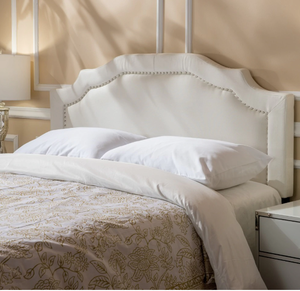 lot 246 image: Broxton Adjustable Full Queen Headboard by Christopher Knight Home - Ivory (OPEN BOX)