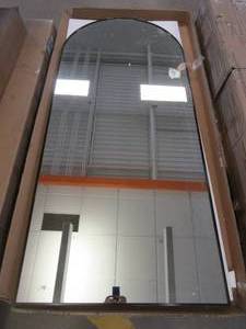 lot 231 image: Modern Arched Mirror Full-Length Floor Mirror with Stand in Black (OPEN BOX)