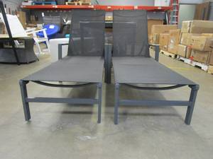 lot 236 image: 2 Pack - Patio Lounge Chairs in Black (OPEN BOX)