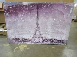 lot 243 image: 45 in x 30 in Canvas Art in Purple