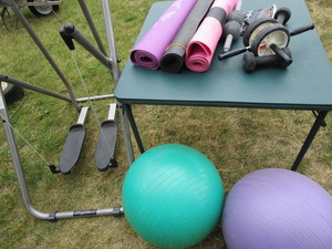 lot 49 image: Exercise Mat, Ab Roller, Strider