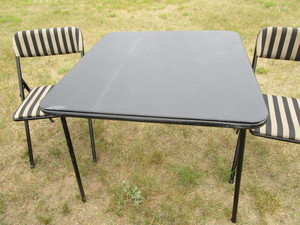 lot 75 image: Card Table & Chairs