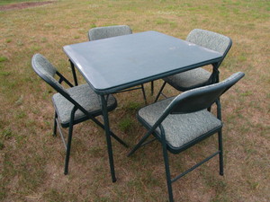 lot 112 image: Card Table, Four Chairs