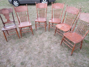 lot 104 image: Pressback Dine Chairs