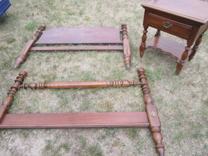 lot 118 image: Head & Foot Board, Night Stand