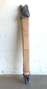 lot 108 image: Pure Garden 10 ft. Rectangular Tilt Market Patio Umbrella with Push Button in Gray