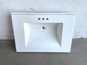 lot 120 image: Glacier Bay Cultured Marble Vanity Top in White with White Rectangular Single Sink