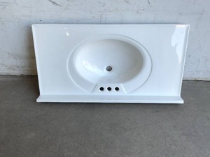 lot 121 image: Glacier Bay Newport Cultured Marble Vanity Top in White with Integrated Sink