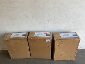 lot 129 image: LOT OF 3 Glacier Bay Shelburne 20.20 in. Pedestal Sink Basins in White