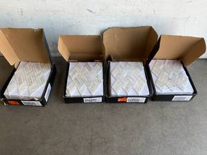 lot 131 image: LOT OF 4 CASES of MSI Angora Rhombus 12.45 in. x 10.83 in. Polished Marble Wall Tile