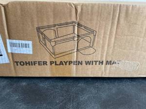 lot 140 image: Tohifer Large IndoorOutdoor Baby Playpen with Mat