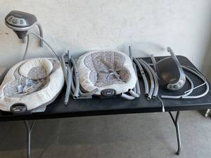 lot 146 image: LOT OF 2 Graco Abbington Simple Sway Baby Swings