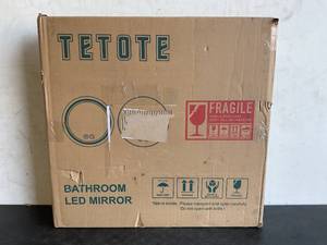 lot 153 image: TETOTE 24 in. LED Anti-Fog Round Frameless Bathroom Vanity Mirror
