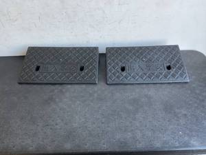 lot 157 image: Set of Two Black Textured Driveway Curb Ramps for BikesMotorcyclesWheelchairs