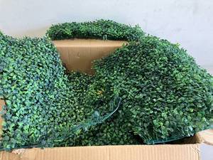 lot 203 image: TOPNEW 12 Pieces IndoorOutdoor Artificial Boxwood Topiary Squares