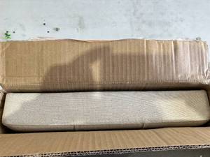 lot 206 image: SONGMICS 43 Inch Beige Folding Storage Ottoman Bench