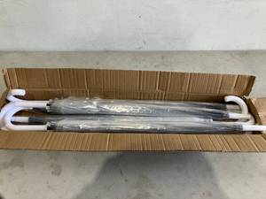 lot 207 image: R. Horse Set of Six 46 inch Clear Bubble Umbrellas with White J-Handle and Automatic Open