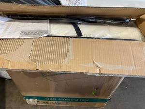 lot 216 image: LEISUIT Foldaway Portable Guest Bed Cot Fold Out Bed with Thick Memory Foam Mattress