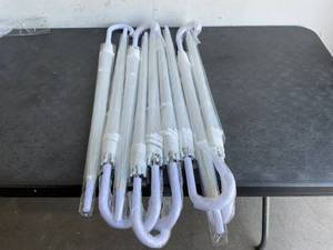 lot 167 image: Liberty Imports 9 Pack 46 in. Clear J-Hook Handle Auto Open Umbrellas