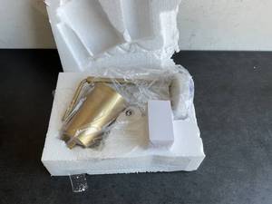 lot 176 image: VONLUCE 20 in. Adjustable Gold Desk Lamp with White Marble Base