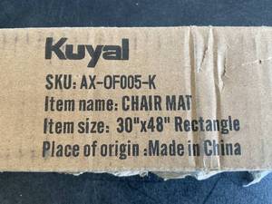 lot 182 image: Kuyal Rectangular Transparent Desk Chair Mat for Low and No Pile Carpeted Floors