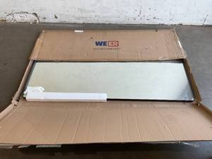 lot 195 image: WEER Black Metal Framed Rectangular Mirror with Rounded Corners